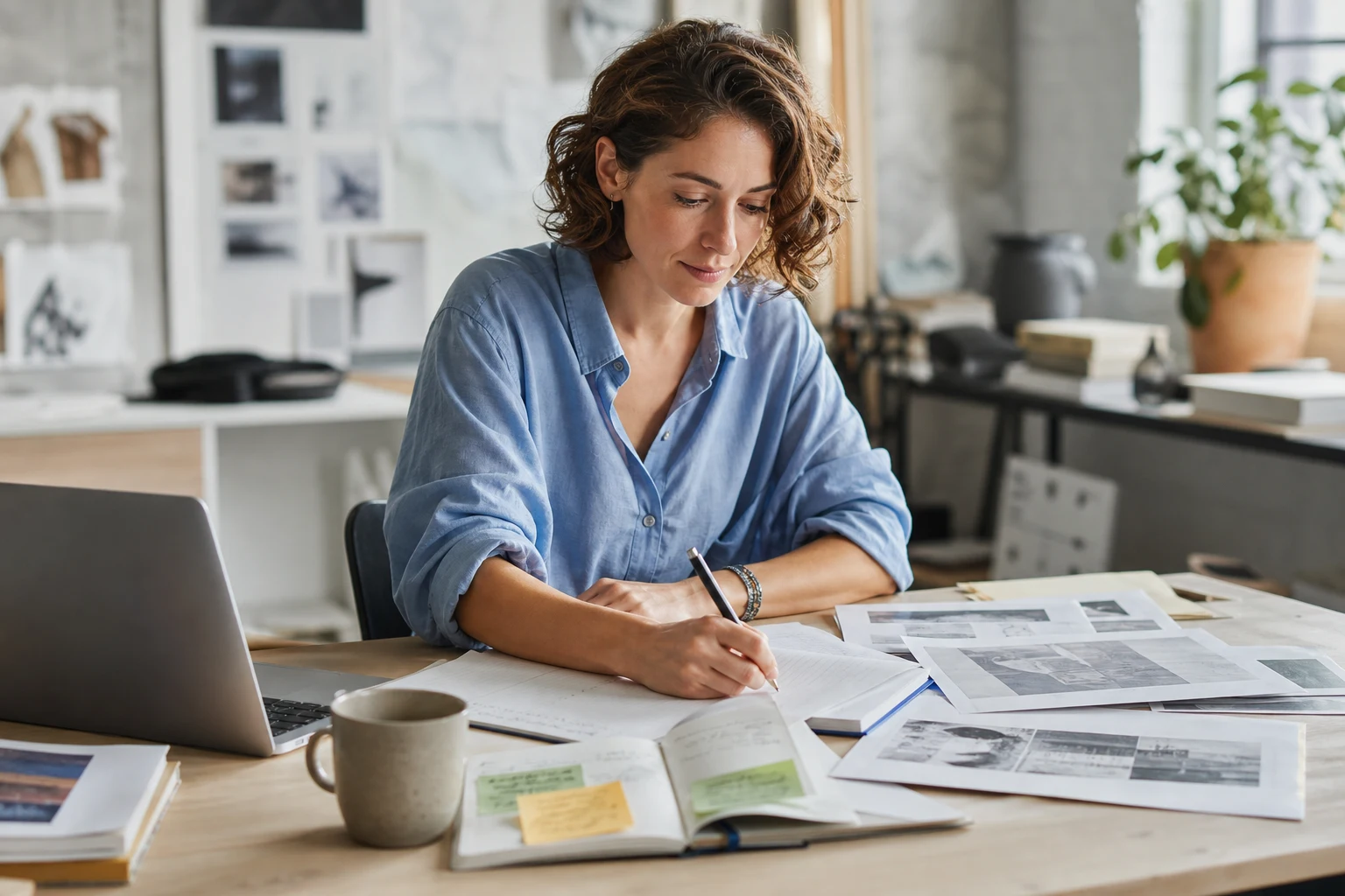 Editorial workspace for ai content brief template